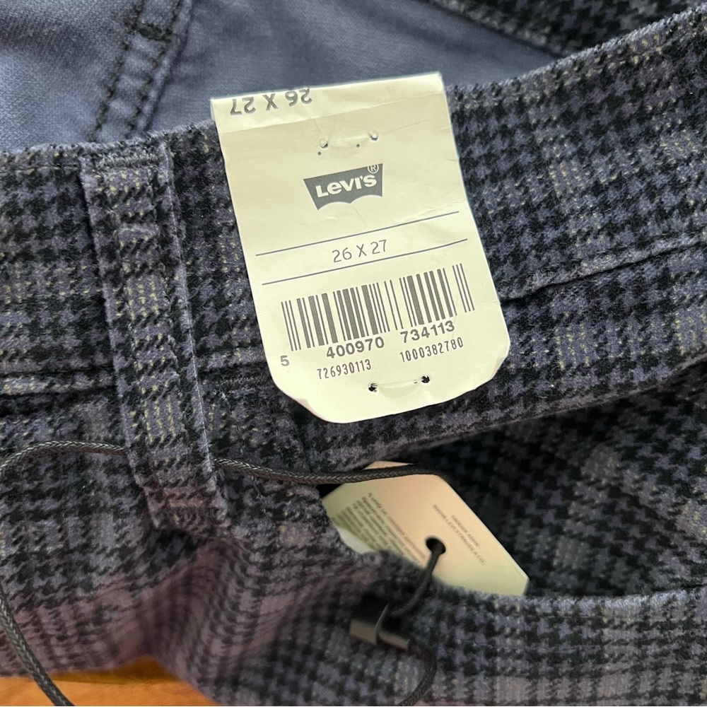 LEVIS Ribcage Straight High Rise Ankle Plaid Pants  women's size 26 - Picture 4 of 5
